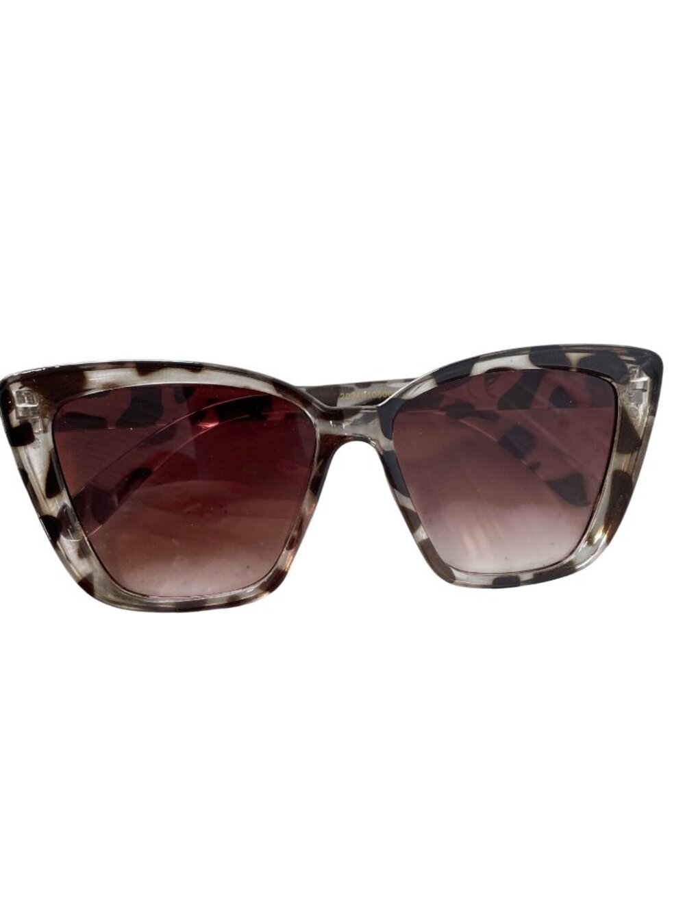 Cat Eye Sunglasses Tortoise Shell Gradient Lenses & Pink Soft Drawstring Pouch